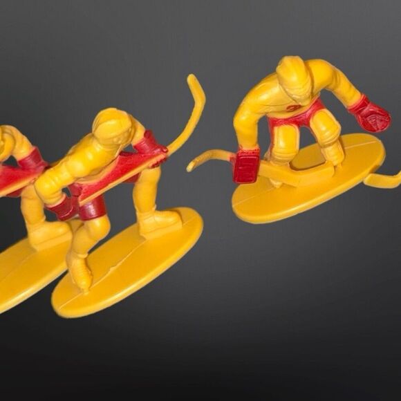 Kaskey Hockey Guys Figures Orange Red, Blue White & Referee Players Cake Toppers - Picture 3 of 4